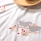 Τραπεζομάντηλο Αιγαίον Tea Cup "The Κέντημα Project" 140X140 White